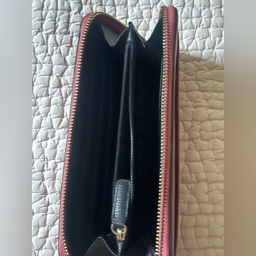 Karl Lagerfeld Pink Wallet with Gold Accents - Picture 3 of 3